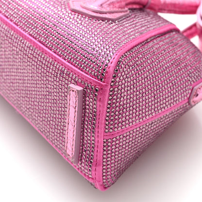 Givenchy Lambskin Satin Strass Mini Antigona Stretch Neon Pink 9 of 9