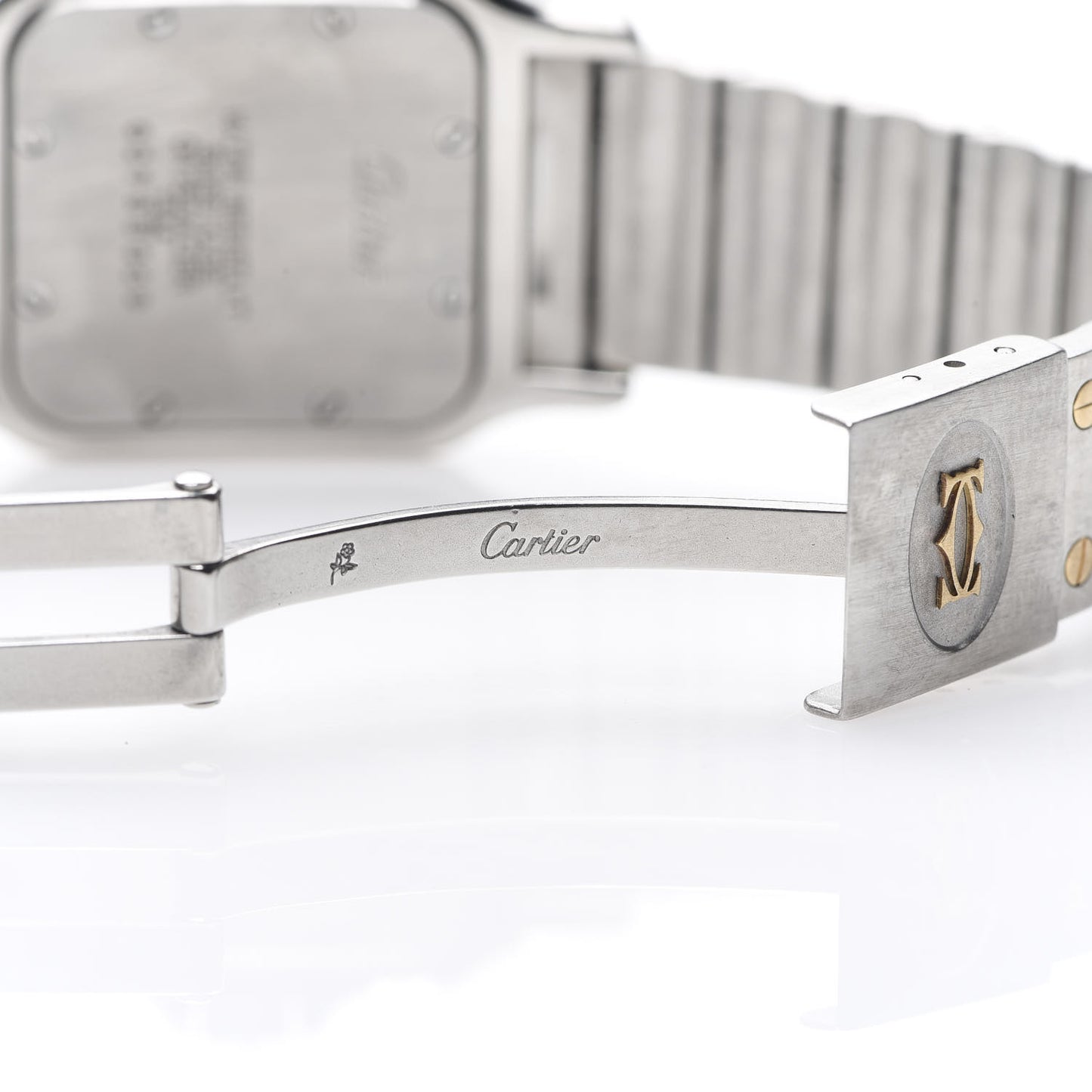 Stainless Steel 18K Yellow Gold 29mm Santos De Galbee Quartz Watch
