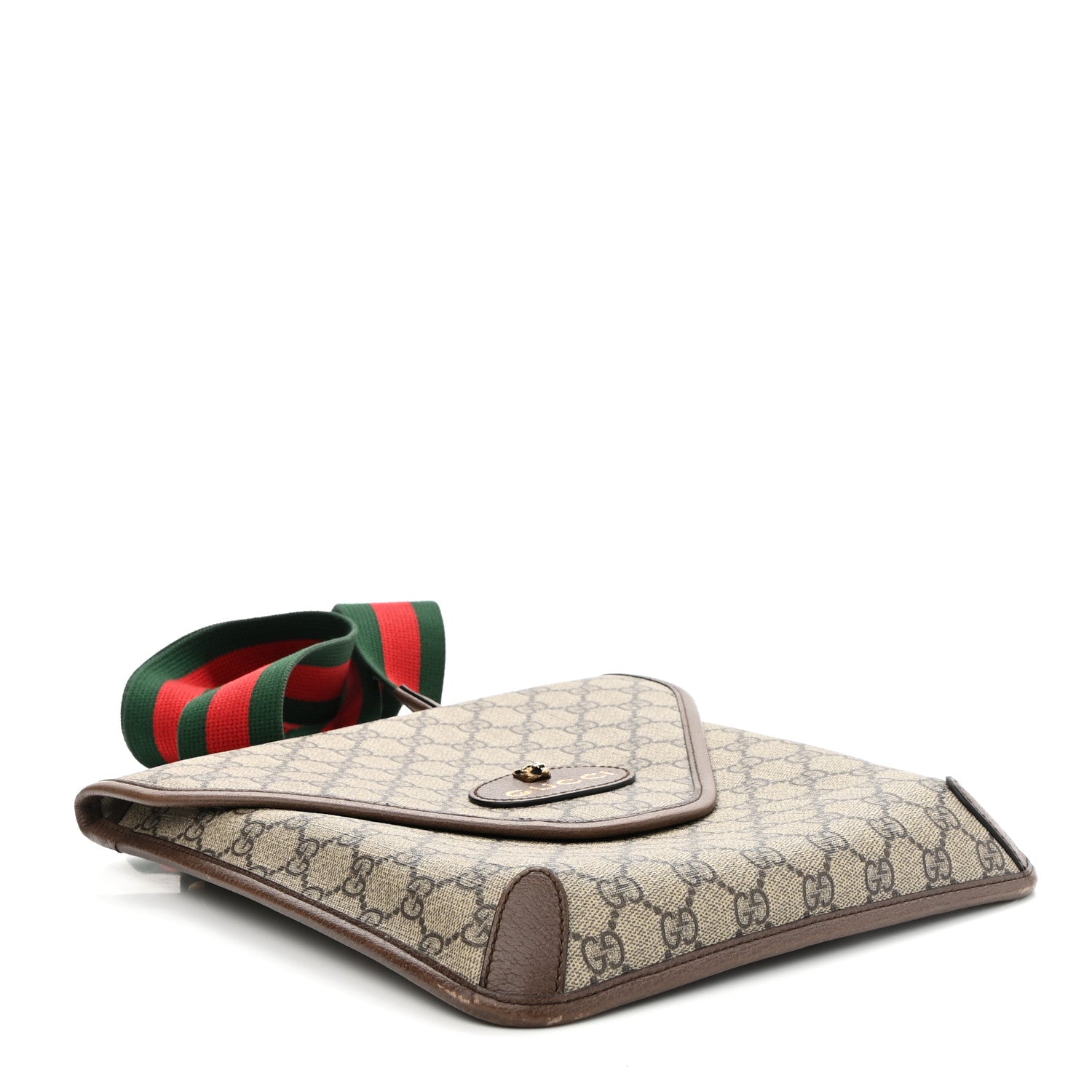 Gucci GG Supreme Monogram Web Medium Neo Vintage Flap Messenger Bag Beige New Acero 4 of 9