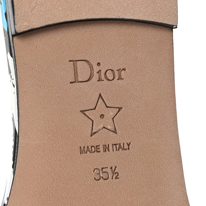Christian Dior Canvas D-Jungle Pop Embroidered Dway Flat Slide Sandals 35.5 Bright Blue Pink Multicolor 8 of 8