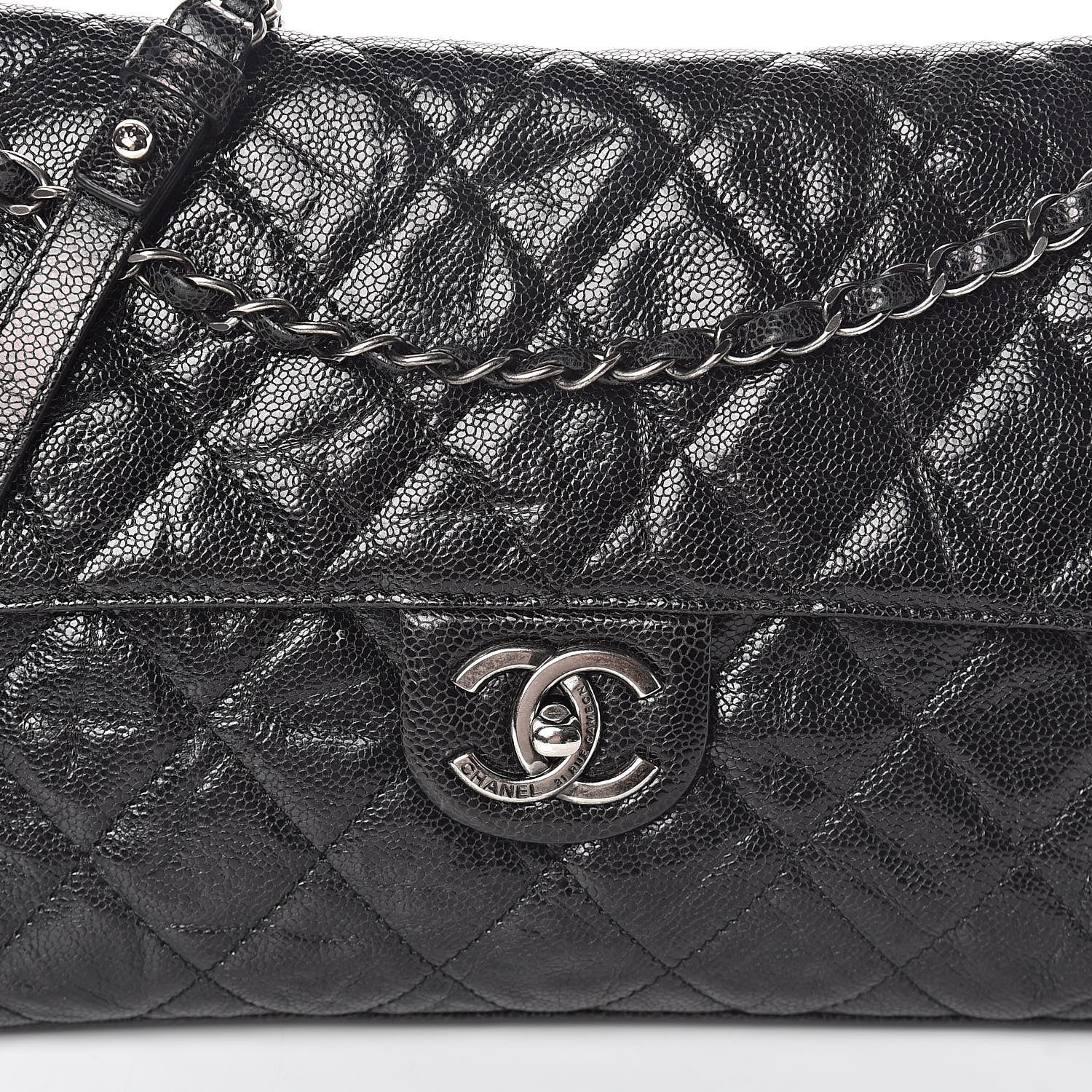 Chanel Crumpled Grained Calfskin Jumbo CC Crave Flap Black 8 of 10