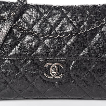 Chanel Crumpled Grained Calfskin Jumbo CC Crave Flap Black 8 of 10