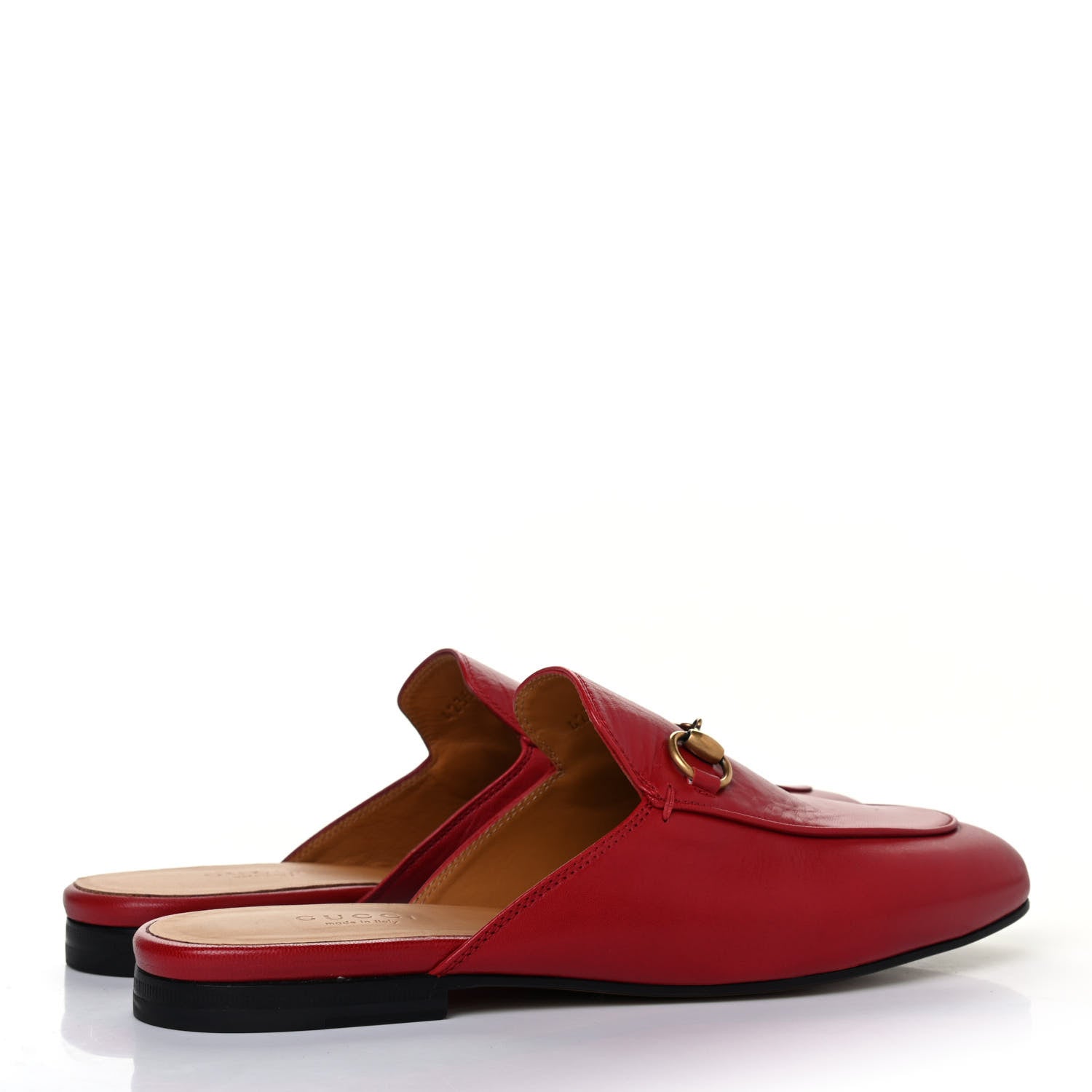 Gucci Malaga Kid Womens Princetown Slippers 37.5 Hibiscus Red 3 of 4