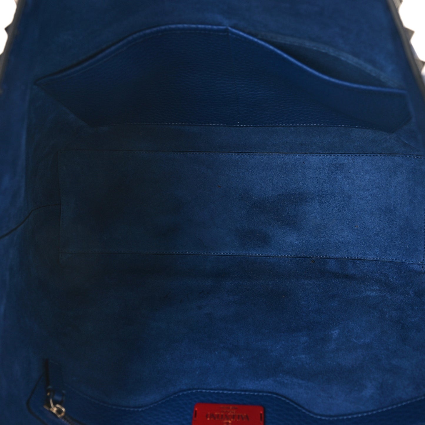 Grained Calfskin Rockstud Shoulder Tote Baltique