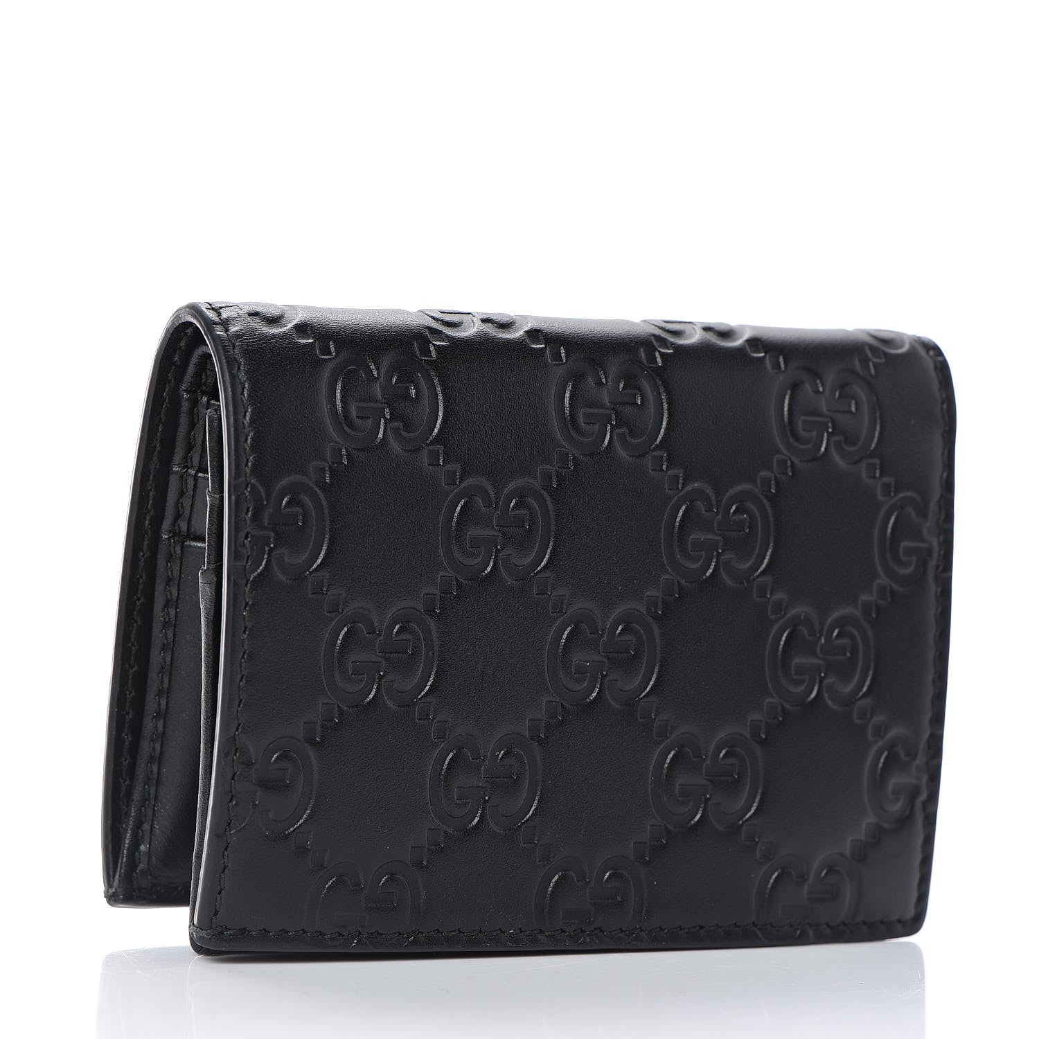 Gucci Guccissima Card Case Wallet Black 3 of 8