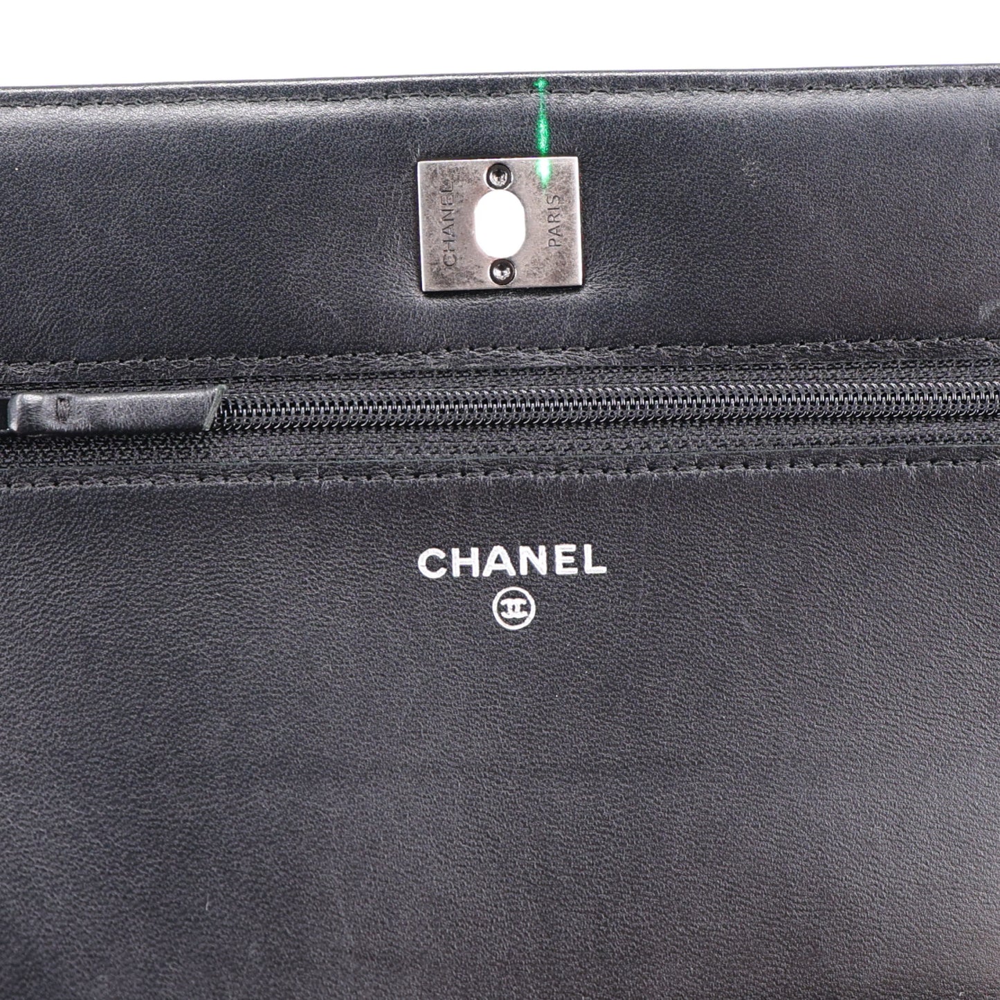 Lambskin Embellished Quilted Wallet On Chain WOC Black