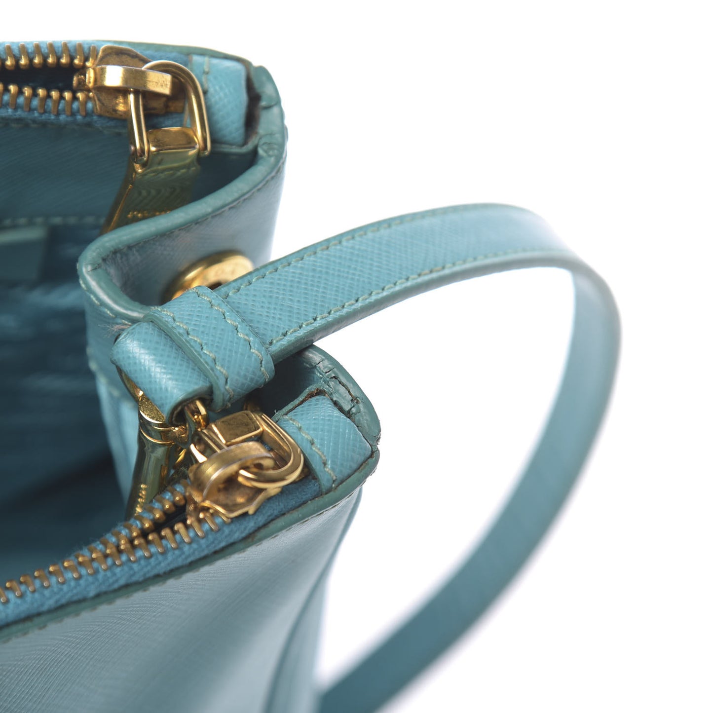 Saffiano Medium Galleria Double Zip Tote Turchese