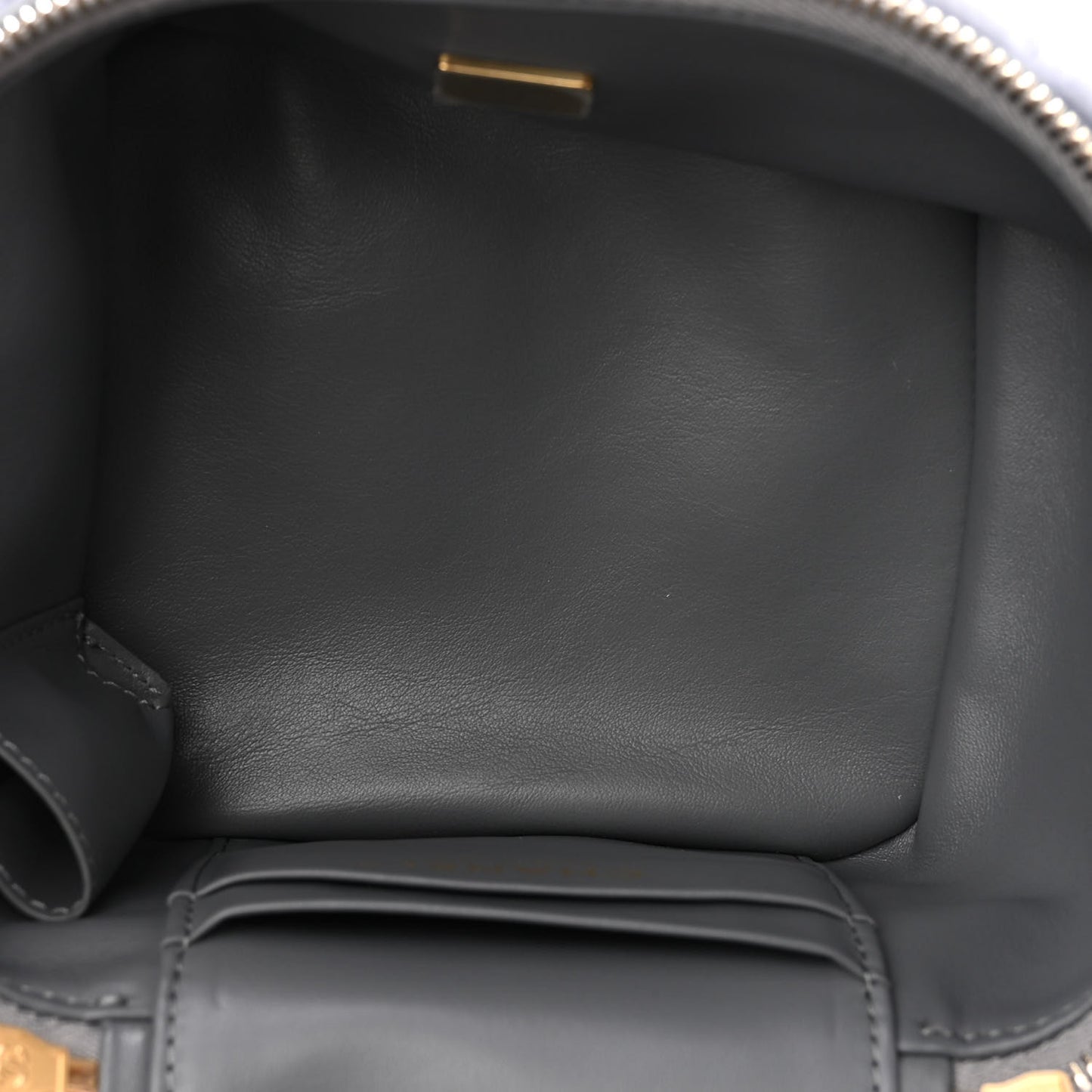 Shearling Lambskin Quilted Small Vanity Case Grey