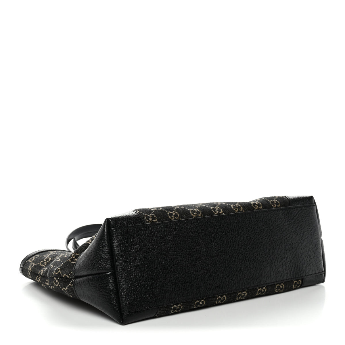 Gucci Jacquard Black Denim GG Monogram Medium Ophidia Shopping Tote Black Ivory 4 of 10