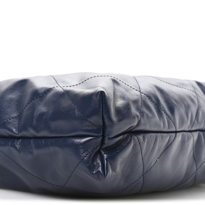 Chanel Shiny Calfskin Quilted Chanel 22 Navy Blue 10 of 11