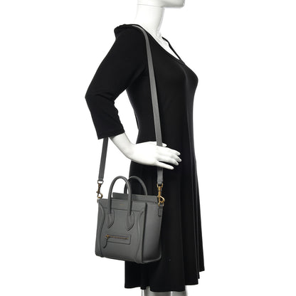 Celine Baby Drummed Calfskin Nano Luggage Kohl 2 of 12