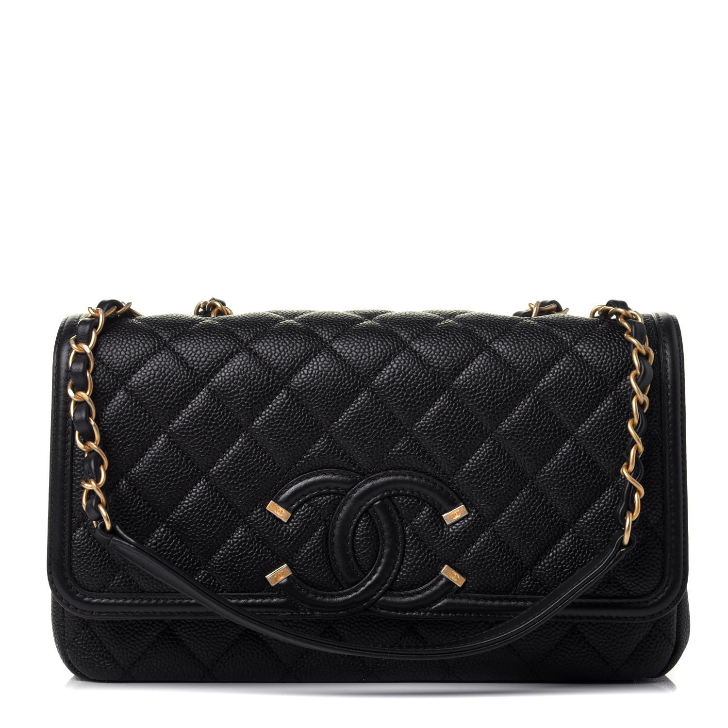 Chanel Caviar Quilted Medium CC Filigree Flap Black 1 of 5