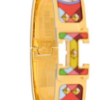 Hermes Enamel Printed Colliers et Chiens Narrow Clic Clac H Bracelet GM 4 of 5