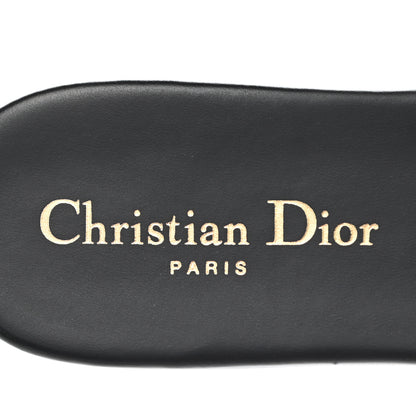 Christian Dior Canvas Embroidered Dway Mules Slide Sandals 37 Deep Blue 7 of 8
