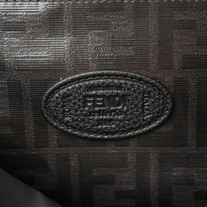 Fendi Cuoio Romano Selleria Vitello Grace Glazed Fabric FF 1974 Large Peekaboo Iconic Essential Satchel Black 6 of 10
