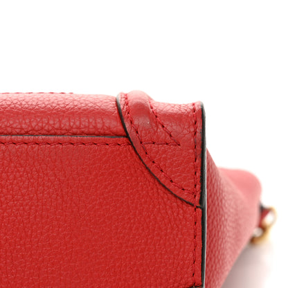 Celine Drummed Calfskin Nano Luggage Red 10 of 15