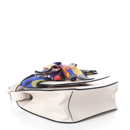 Versace Calfskin Shoulder Bag With Scarf White 4 of 9