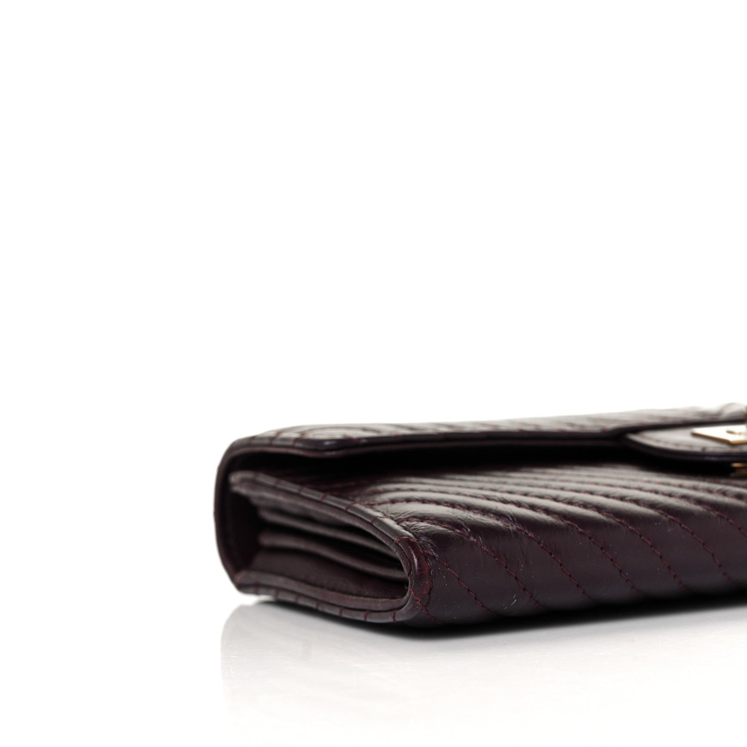 Chanel Aged Calfskin Chevron Quilted 2.55 Reissue Flap Wallet Burgundy 7 of 8