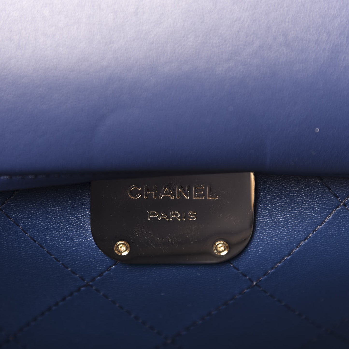 Calfskin Stitched Large Shopping Bag Navy Blue