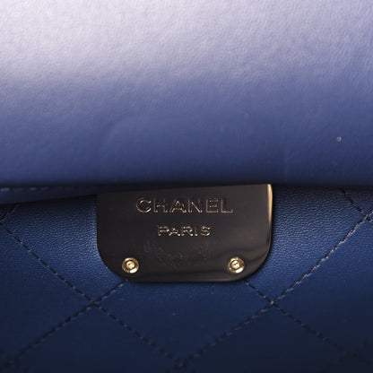 Chanel Calfskin Stitched Large Shopping Bag Navy Blue 7 of 10