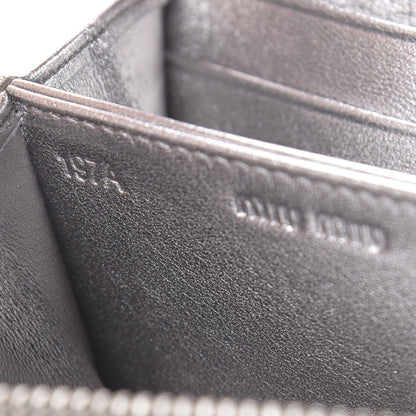 Miu Miu Metallic Nappa Impunture Zip Around Compact Wallet Chromo 8 of 9