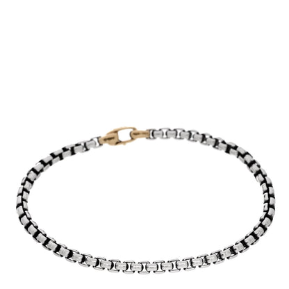 David Yurman Sterling Silver 14K Yellow Gold 4mm Bel Aire Chain Bracelet 1 of 3