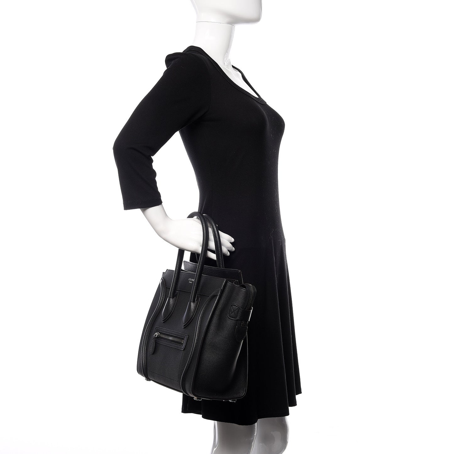 Drummed Calfskin Micro Luggage Black