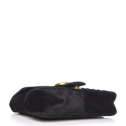 Gucci Velvet Matelasse Medium GG Marmont Shoulder Bag Black 4 of 11