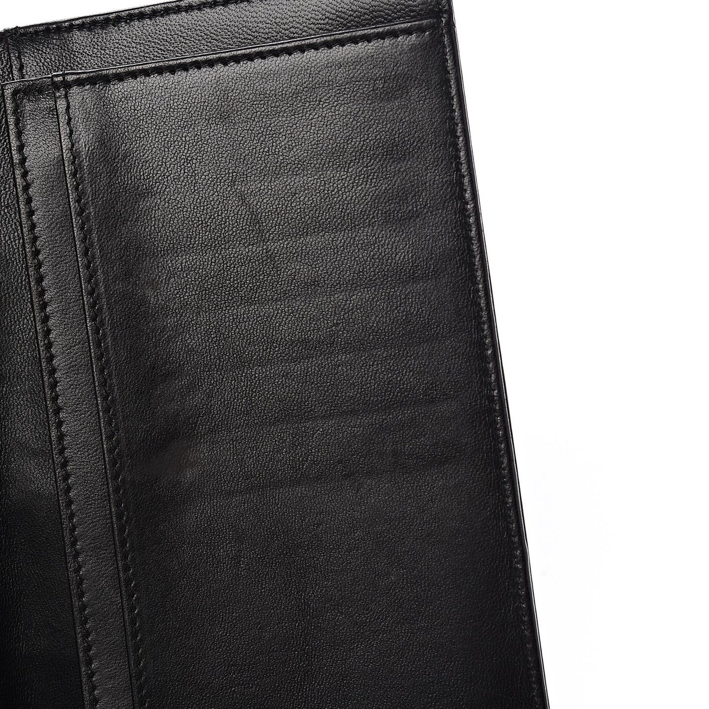 Patent Calfskin Lucky Symbols Yen Wallet Black