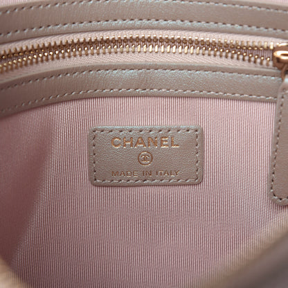 Chanel Iridescent Caviar Quilted Medium Cosmetic Case Beige 6 of 8