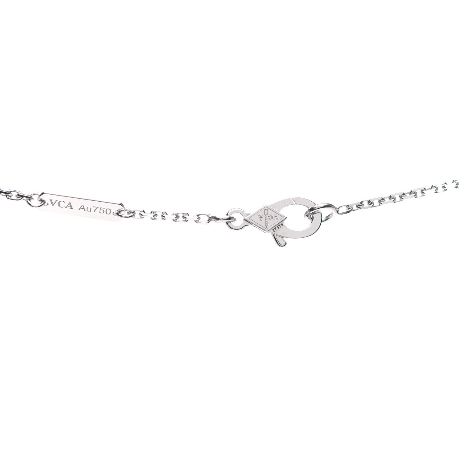 Van Cleef & Arpels 18K White Gold Mother of Pearl Vintage Alhambra Pendant Necklace 5 of 6
