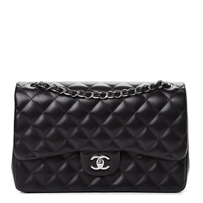 Chanel Lambskin Quilted Jumbo Double Flap Black 1 of 19