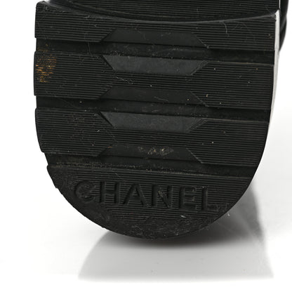 Chanel Shiny Calfskin Quilted Lace Up Combat Boots 41.5 Black 8 of 9