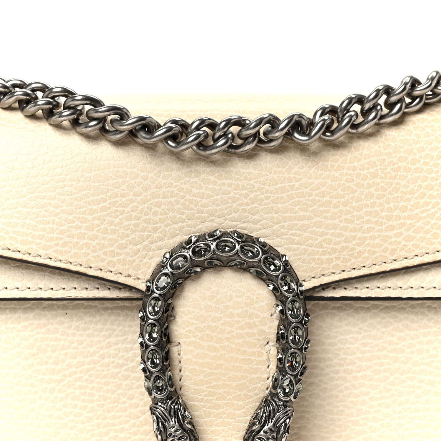 Gucci Dollar Calfskin Crystal Small Dionysus Shoulder Bag Mystic White 9 of 13