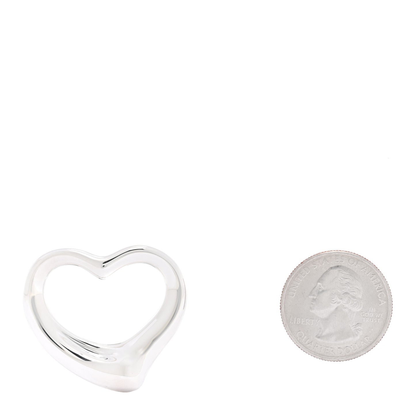 Sterling Silver 35mm Elsa Peretti Open Heart Pendant