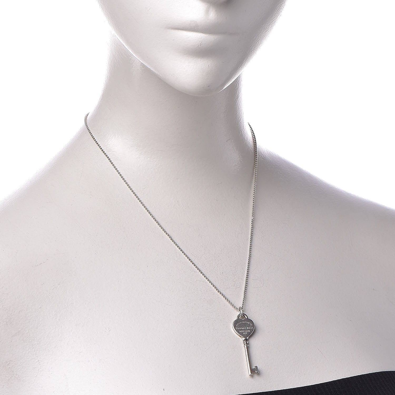 Tiffany Sterling Silver Return to Tiffany Heart Key Pendant Necklace 2 of 6