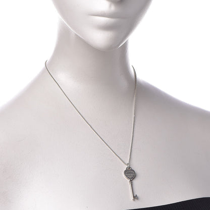 Tiffany Sterling Silver Return to Tiffany Heart Key Pendant Necklace 2 of 6