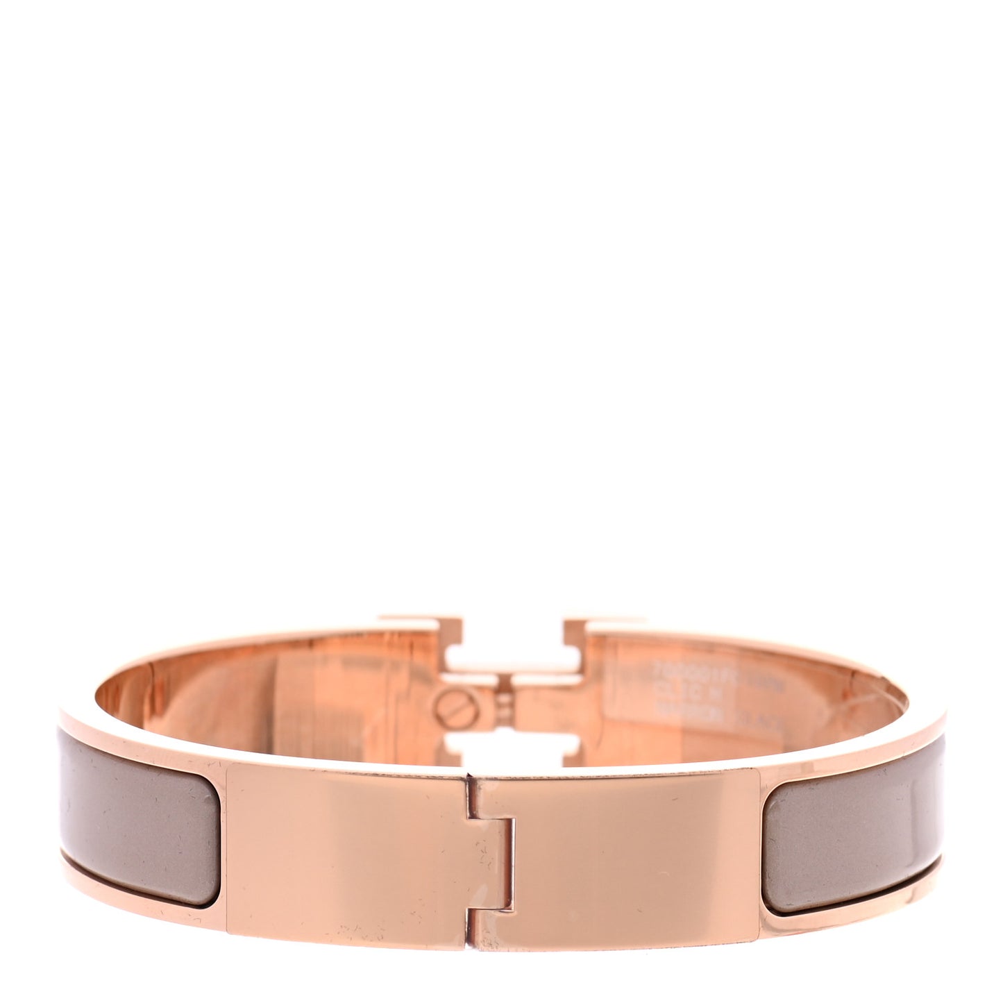 Enamel Clic Clac H Narrow Bracelet PM Marron Glace