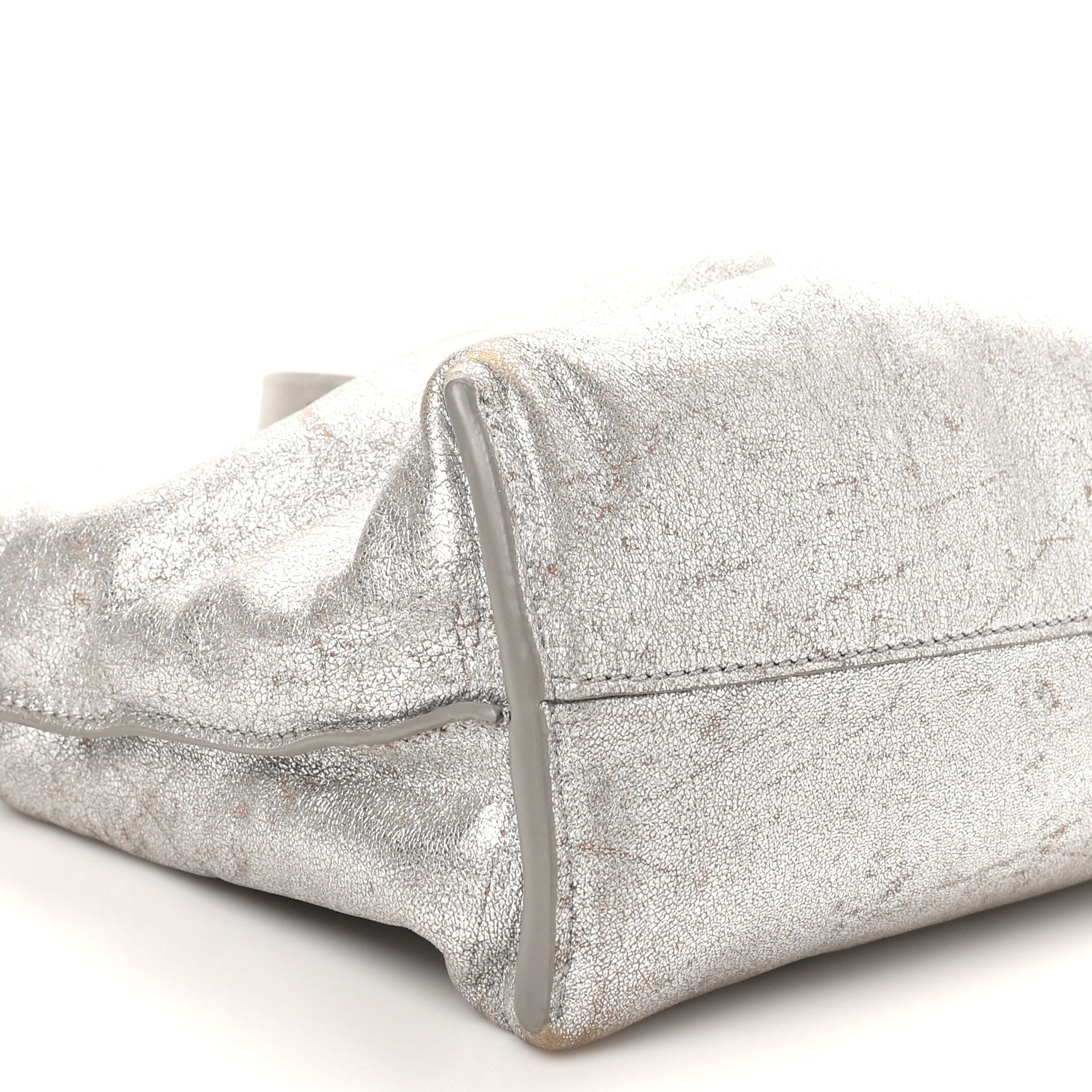 Loewe Distressed Metallic Lambskin Medium Flamenco Knot Bag Silver 8 of 9