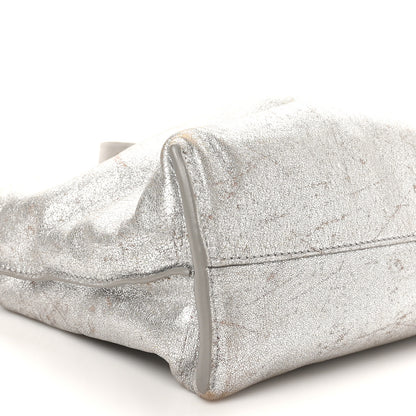 Loewe Distressed Metallic Lambskin Medium Flamenco Knot Bag Silver 8 of 9
