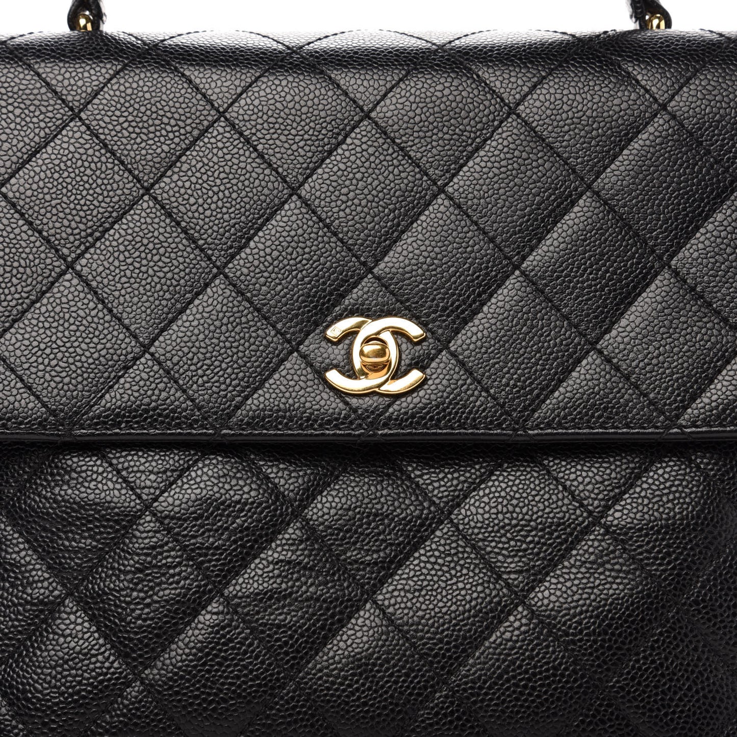 Caviar Quilted Jumbo Kelly Flap Black