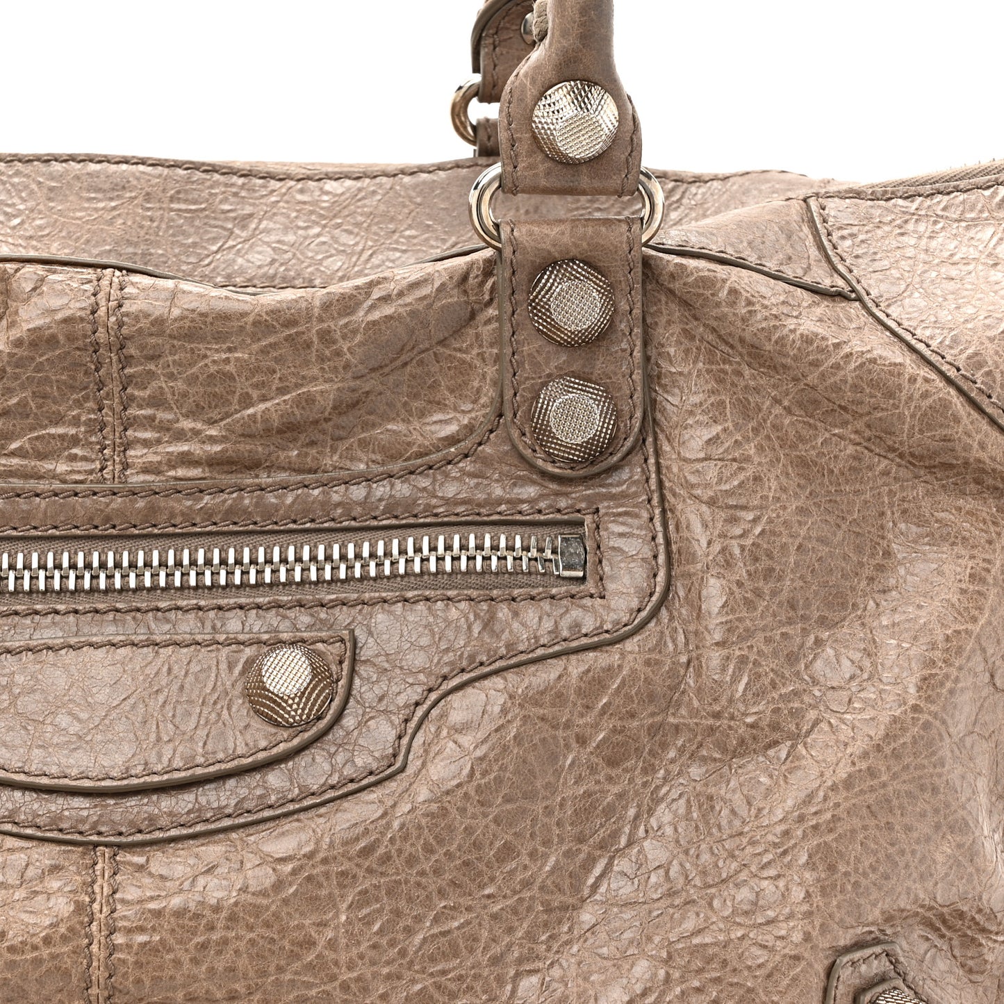Agneau Giant 12 Silver Hardware Work Gris Poivre