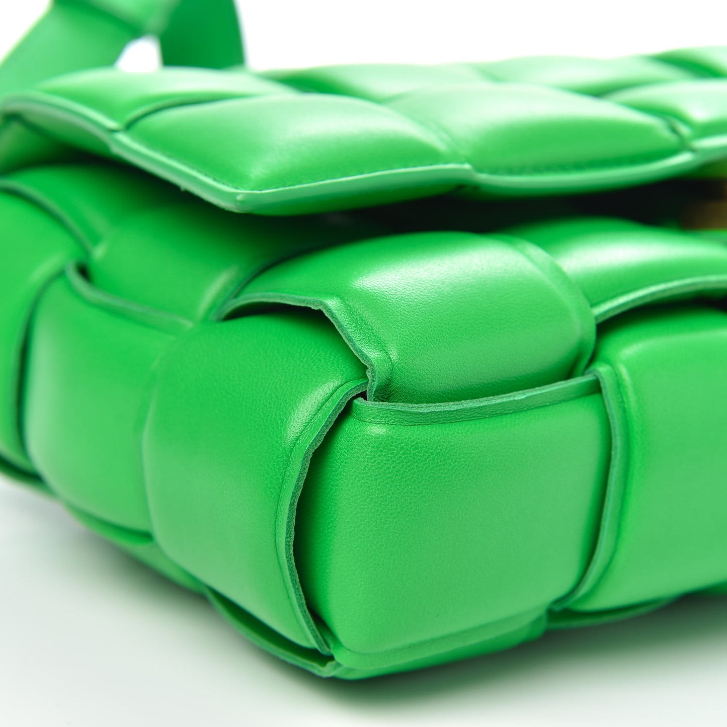 Nappa Maxi Intreccio Padded Cassette Crossbody Bag Grass