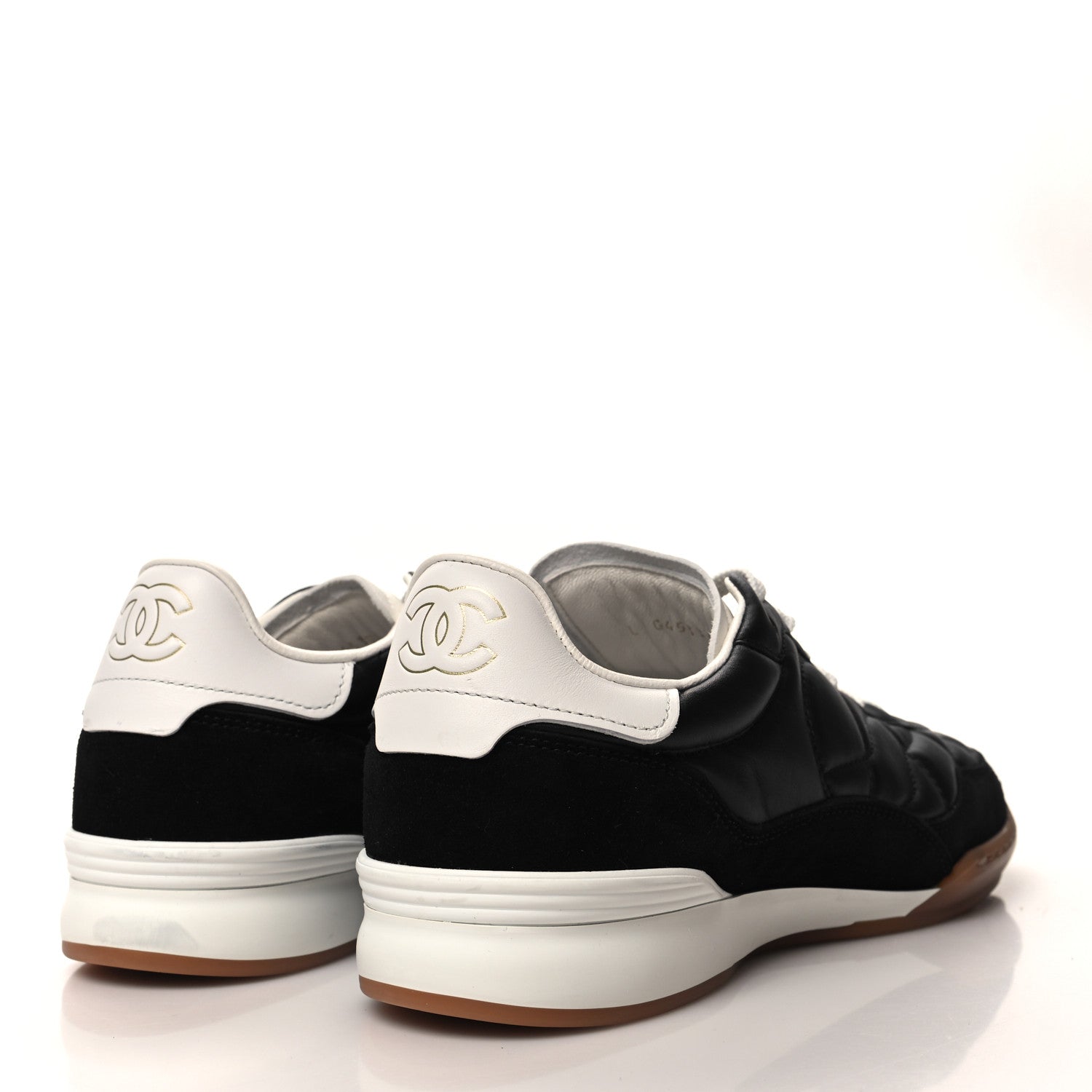 Chanel Suede Calfskin Quilted Sneakers 38.5 Black 4 of 9