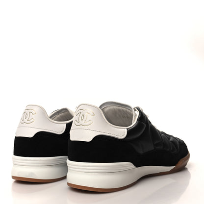 Chanel Suede Calfskin Quilted Sneakers 38.5 Black 4 of 9