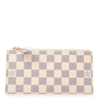 Louis Vuitton Damier Azur Felicie Chain Wallet Zippered Insert Rose Ballerine 1 of 6