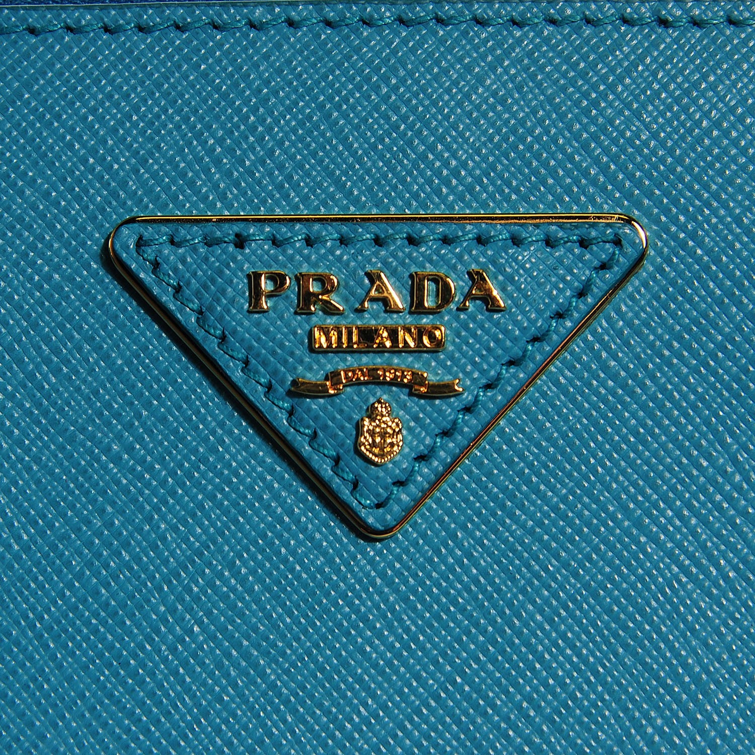Prada Saffiano Lux Mini Double Zip Tote Turchese 7 of 10