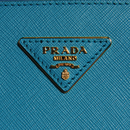Prada Saffiano Lux Mini Double Zip Tote Turchese 7 of 10