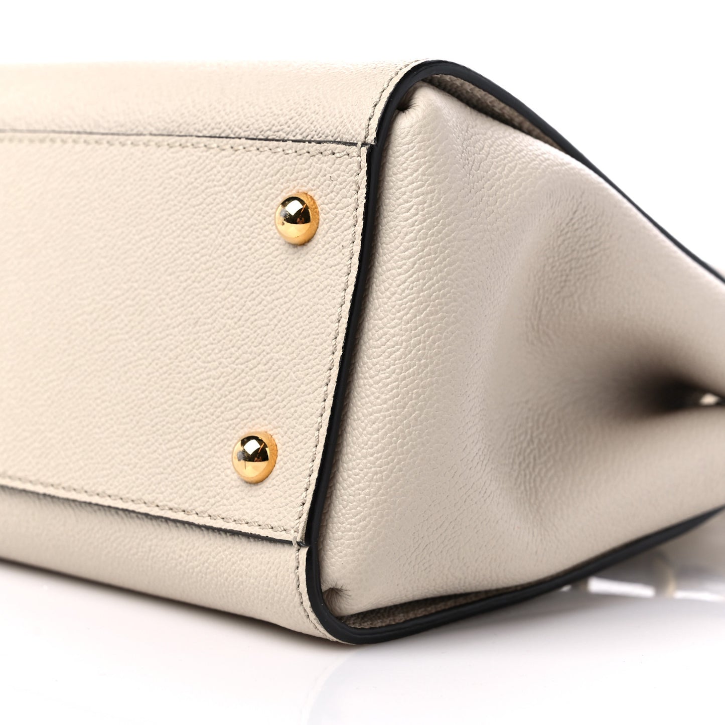 Soft Grain Calfskin Small Buckle Tote Limestone