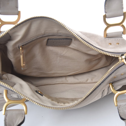 Chloe Suede Calfskin Braided Medium Marcie Satchel Motty Grey 6 of 10